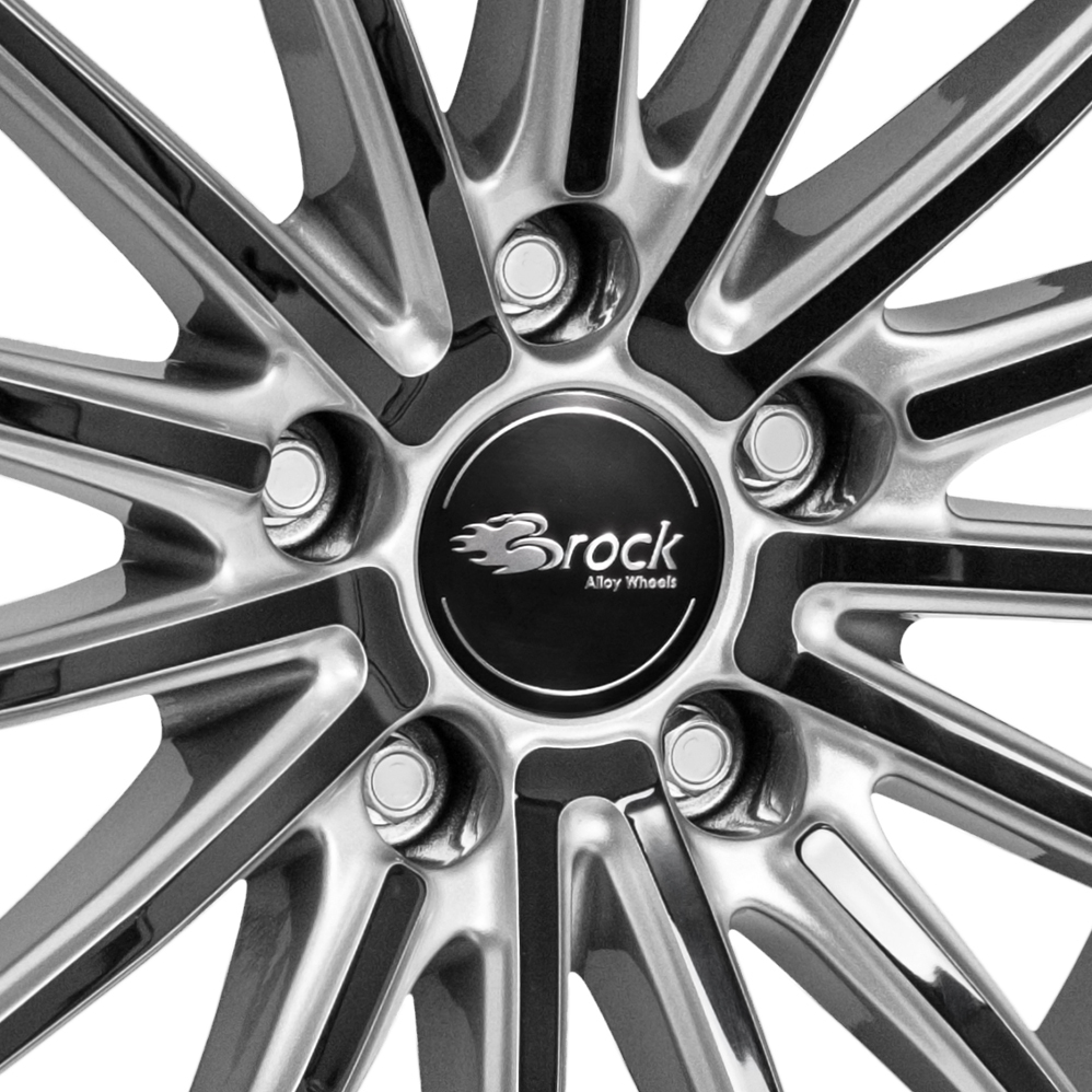 18 Inch Brock B36 Silver Black Alloy Wheels